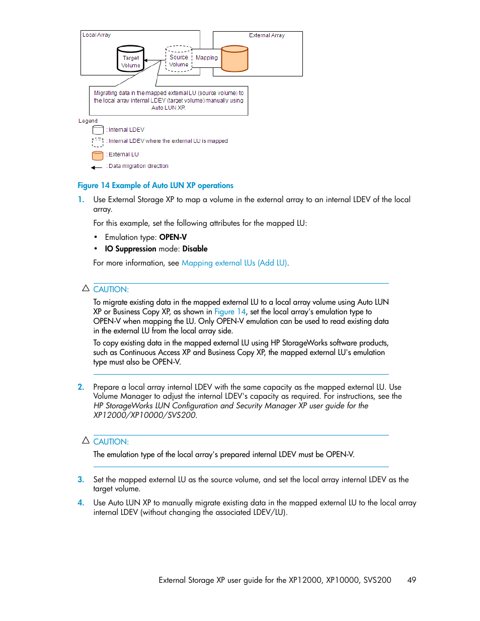 Example of auto lun xp operations | HP XP External Storage Software User Manual | Page 49 / 200