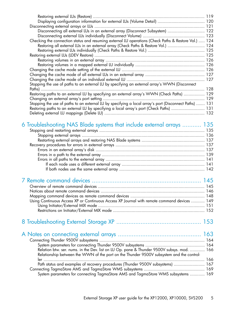 7 remote command devices | HP XP External Storage Software User Manual | Page 5 / 200