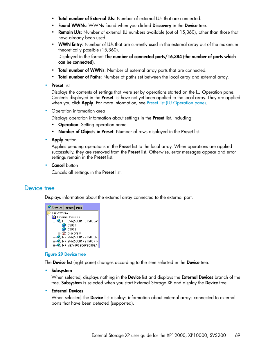 Device tree | HP XP External Storage Software User Manual | Page 69 / 200