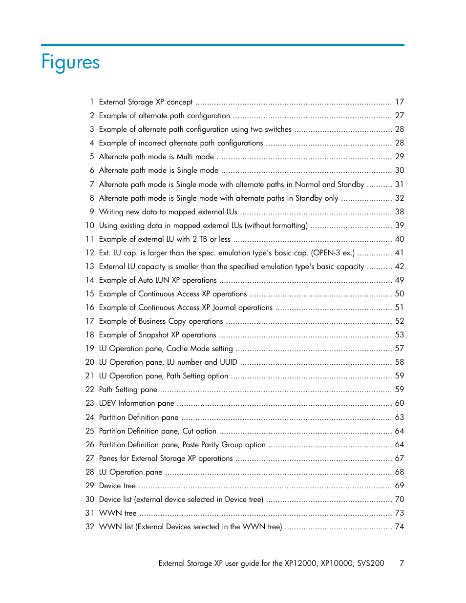 Figures | HP XP External Storage Software User Manual | Page 7 / 200