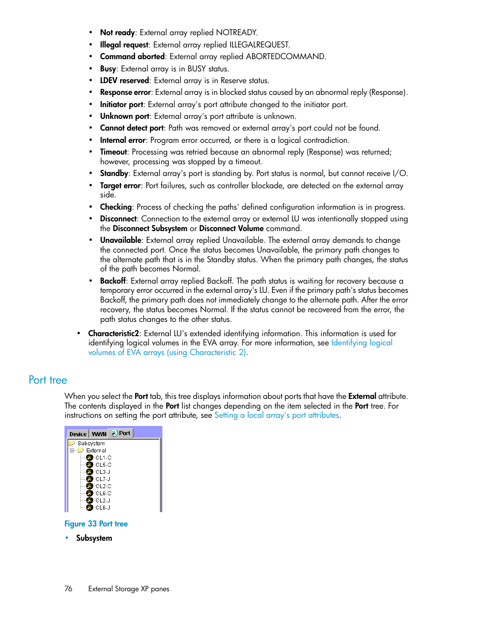 Port tree | HP XP External Storage Software User Manual | Page 76 / 200