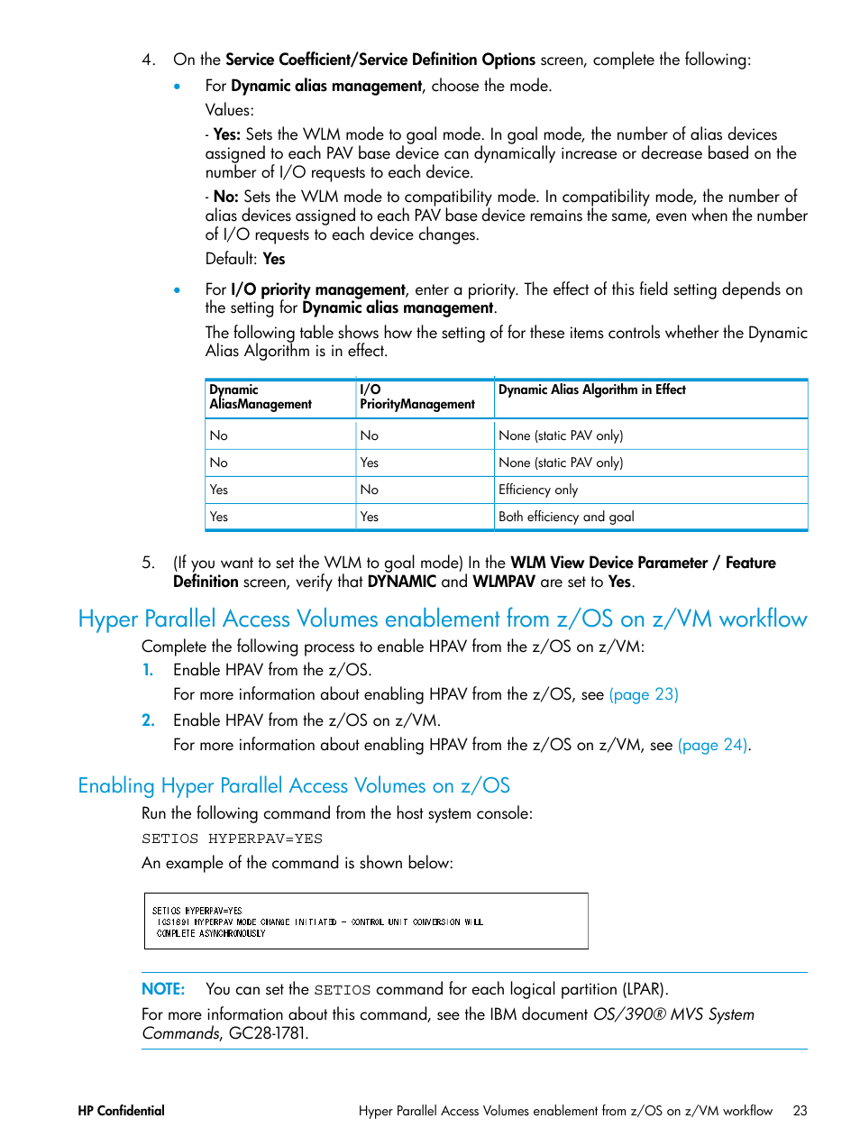 Enabling hyper parallel access volumes on z/os | HP XP7 Storage User Manual | Page 23 / 53