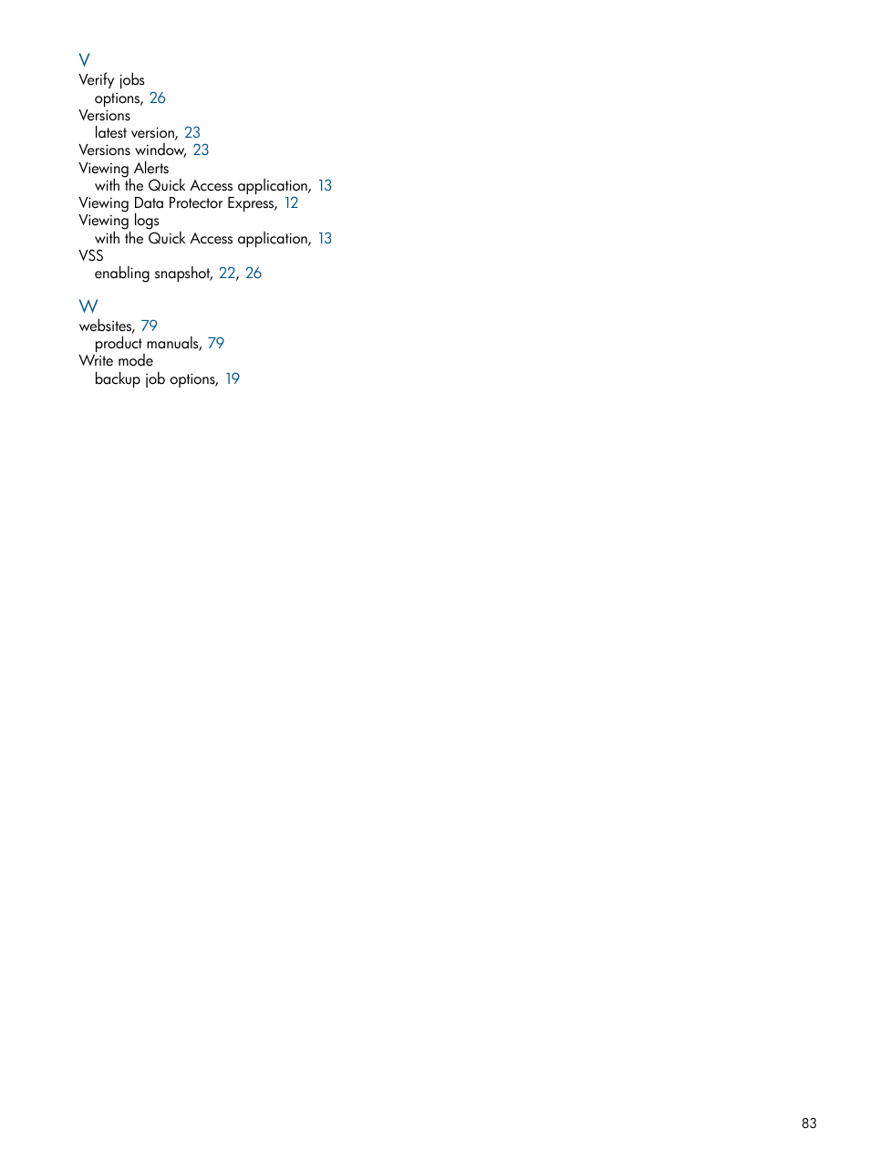 HP Data Protector Express Basic-Software User Manual | Page 83 / 83