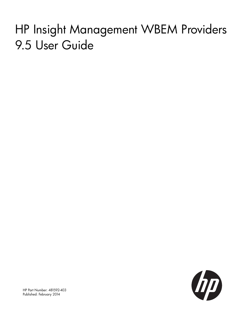 HP Insight Management WBEM Providers User Manual | 33 pages