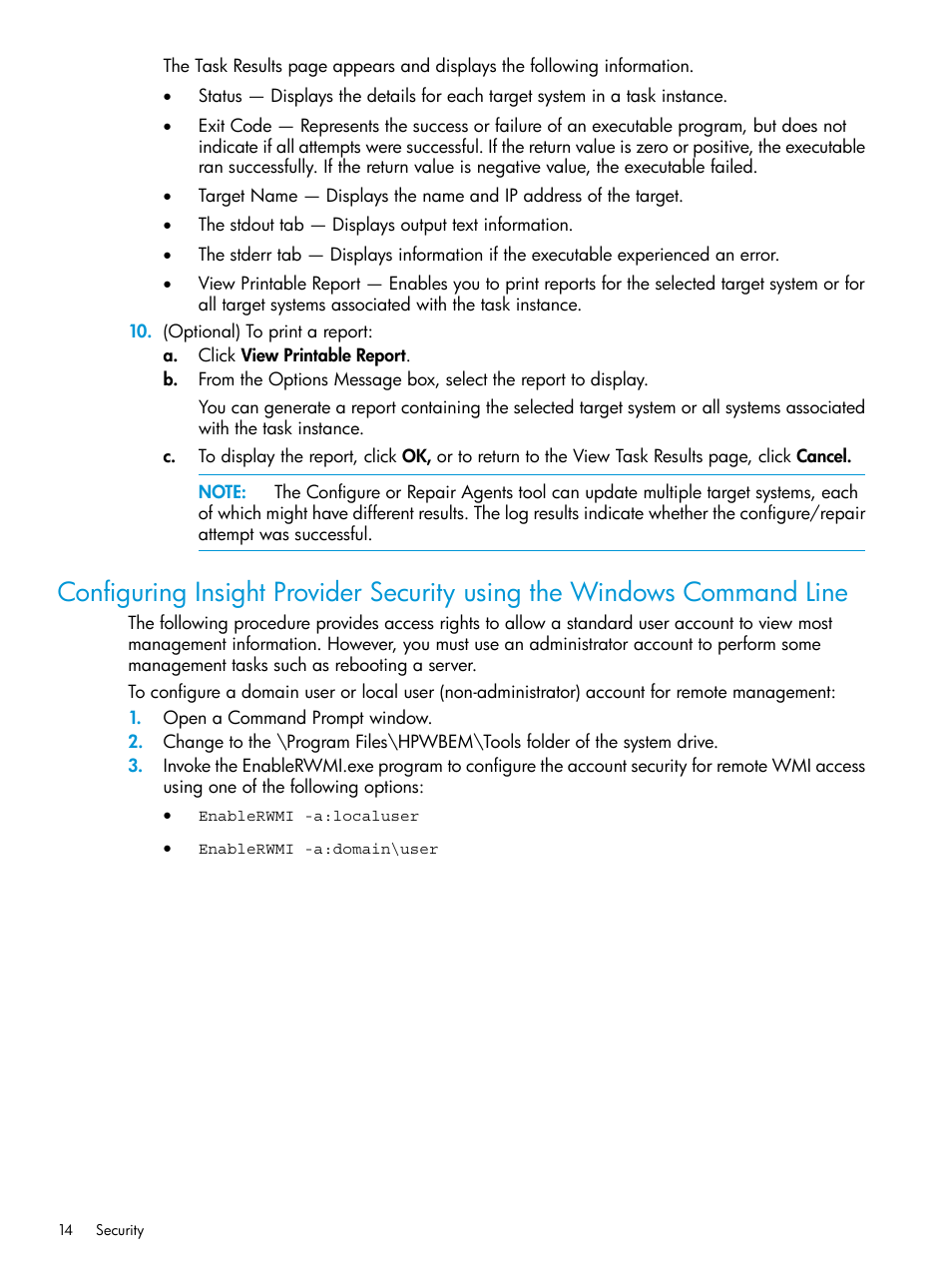 HP Insight Management WBEM Providers User Manual | Page 14 / 33