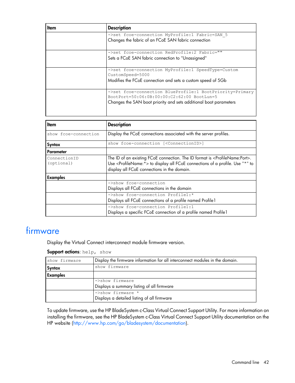 Firmware | HP Virtual Connect 4Gb Fibre Channel Module for c-Class BladeSystem User Manual | Page 42 / 172
