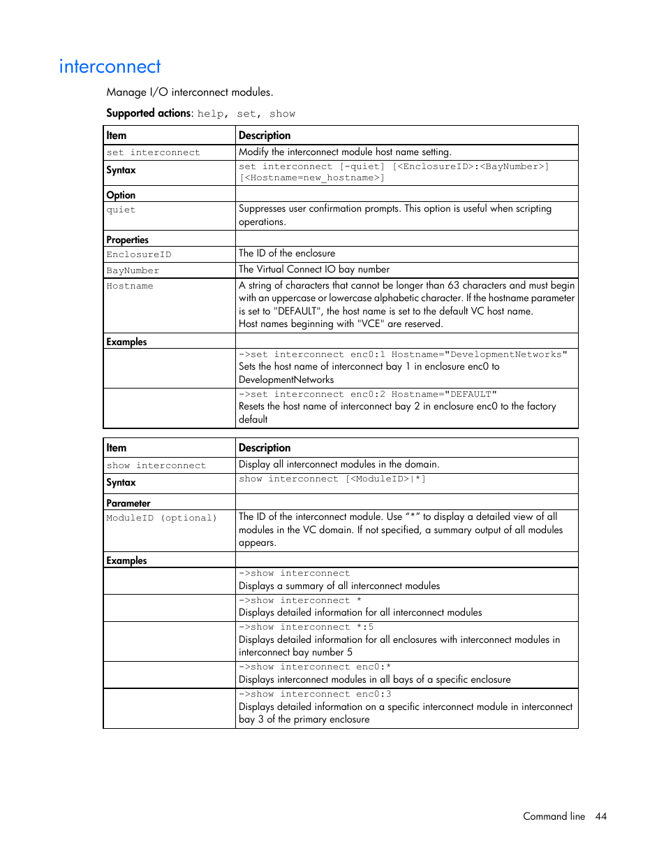 Interconnect | HP Virtual Connect 4Gb Fibre Channel Module for c-Class BladeSystem User Manual | Page 44 / 172