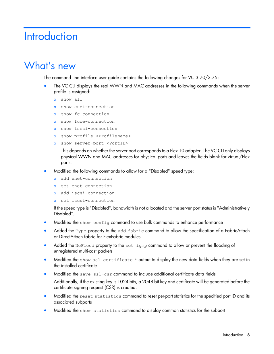 Introduction, What's new | HP Virtual Connect 4Gb Fibre Channel Module for c-Class BladeSystem User Manual | Page 6 / 172