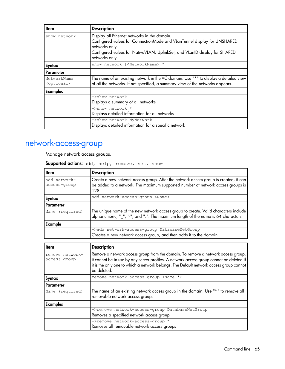 Network-access-group | HP Virtual Connect 4Gb Fibre Channel Module for c-Class BladeSystem User Manual | Page 65 / 172