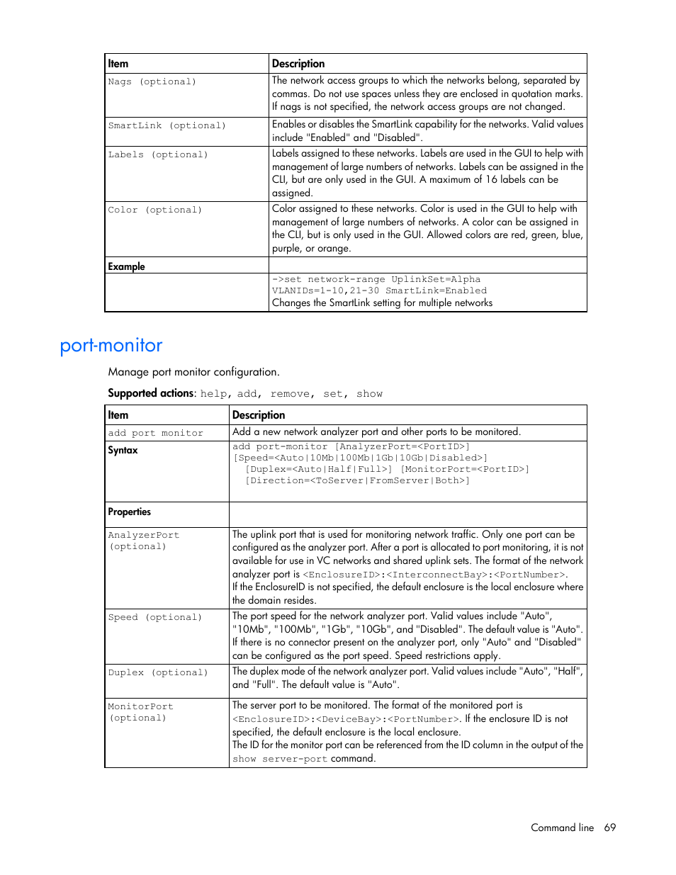 Port-monitor | HP Virtual Connect 4Gb Fibre Channel Module for c-Class BladeSystem User Manual | Page 69 / 172