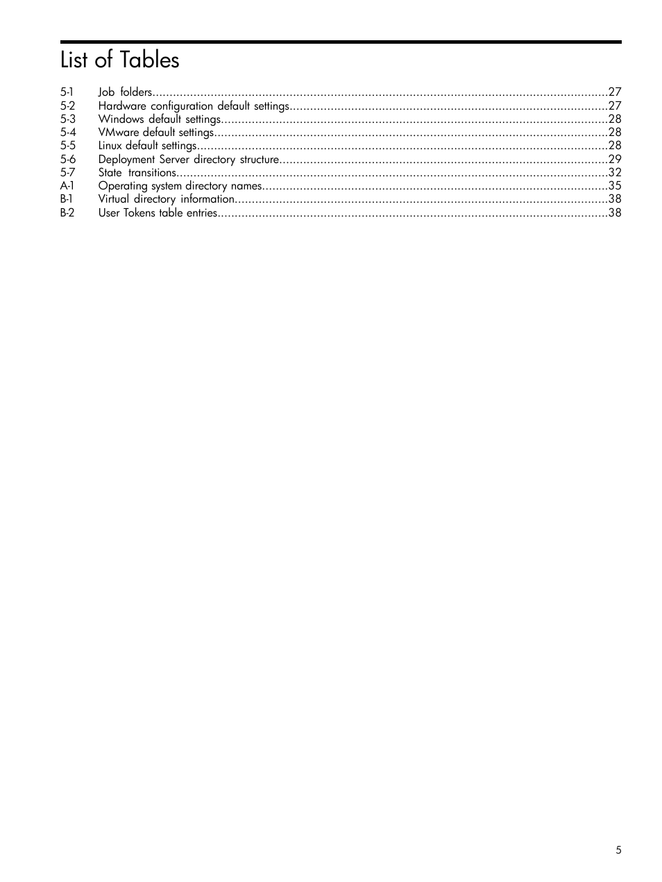 List of tables | HP Integrity rx3600 Server User Manual | Page 5 / 39