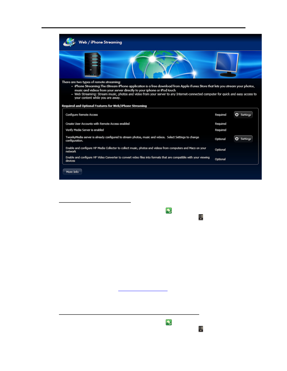 Configure remote access, Create user account with remote access enabled | HP EX490 MediaSmart Server User Manual | Page 128 / 331