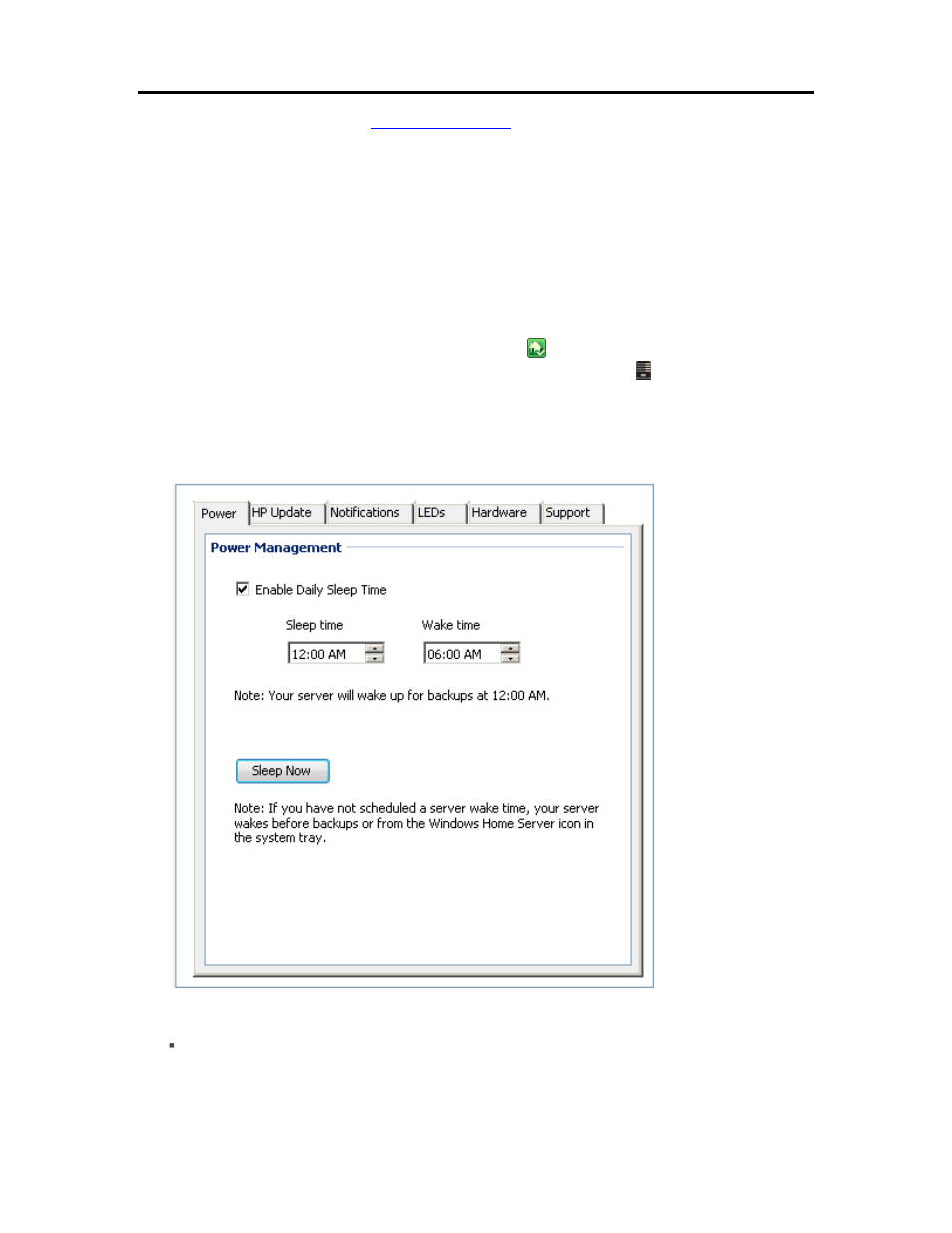 Configure server settings, Power settings, Configure server settings 79 | Configure server settings p | HP EX490 MediaSmart Server User Manual | Page 85 / 331