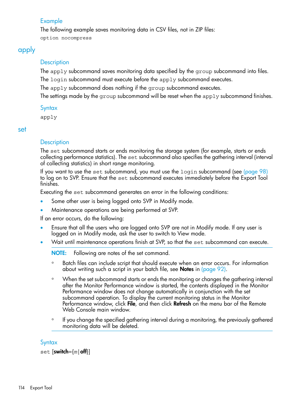 Apply, Apply set | HP XP P9000 for Compatible High Perf FICON Connectivity Software User Manual | Page 114 / 205