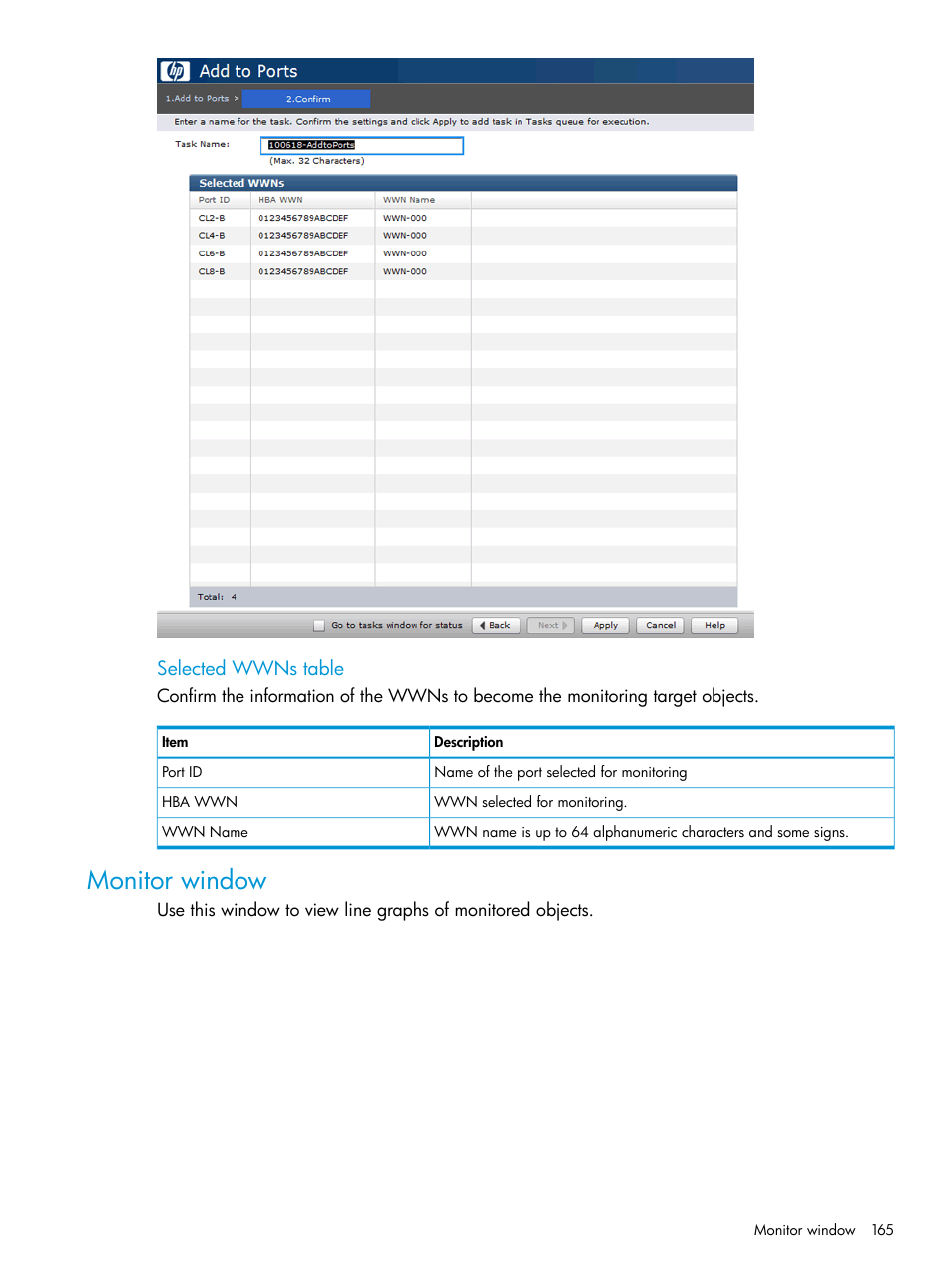 Monitor window | HP XP P9000 for Compatible High Perf FICON Connectivity Software User Manual | Page 165 / 205