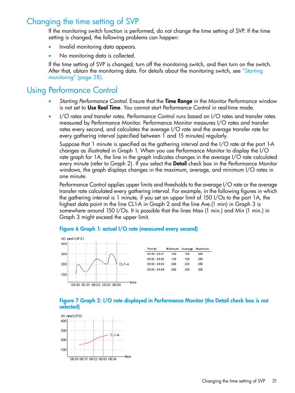Changing the time setting of svp, Using performance control | HP XP P9000 for Compatible High Perf FICON Connectivity Software User Manual | Page 21 / 205