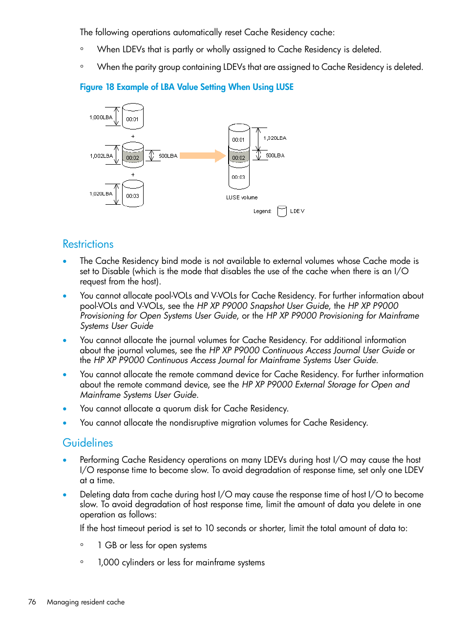 Restrictions, Guidelines | HP XP P9000 for Compatible High Perf FICON Connectivity Software User Manual | Page 76 / 205