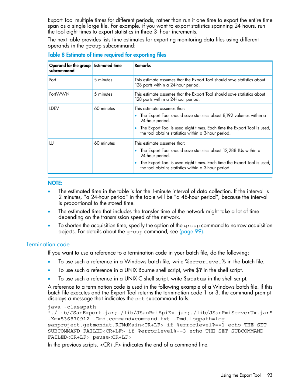 Termination code | HP XP P9000 for Compatible High Perf FICON Connectivity Software User Manual | Page 93 / 205