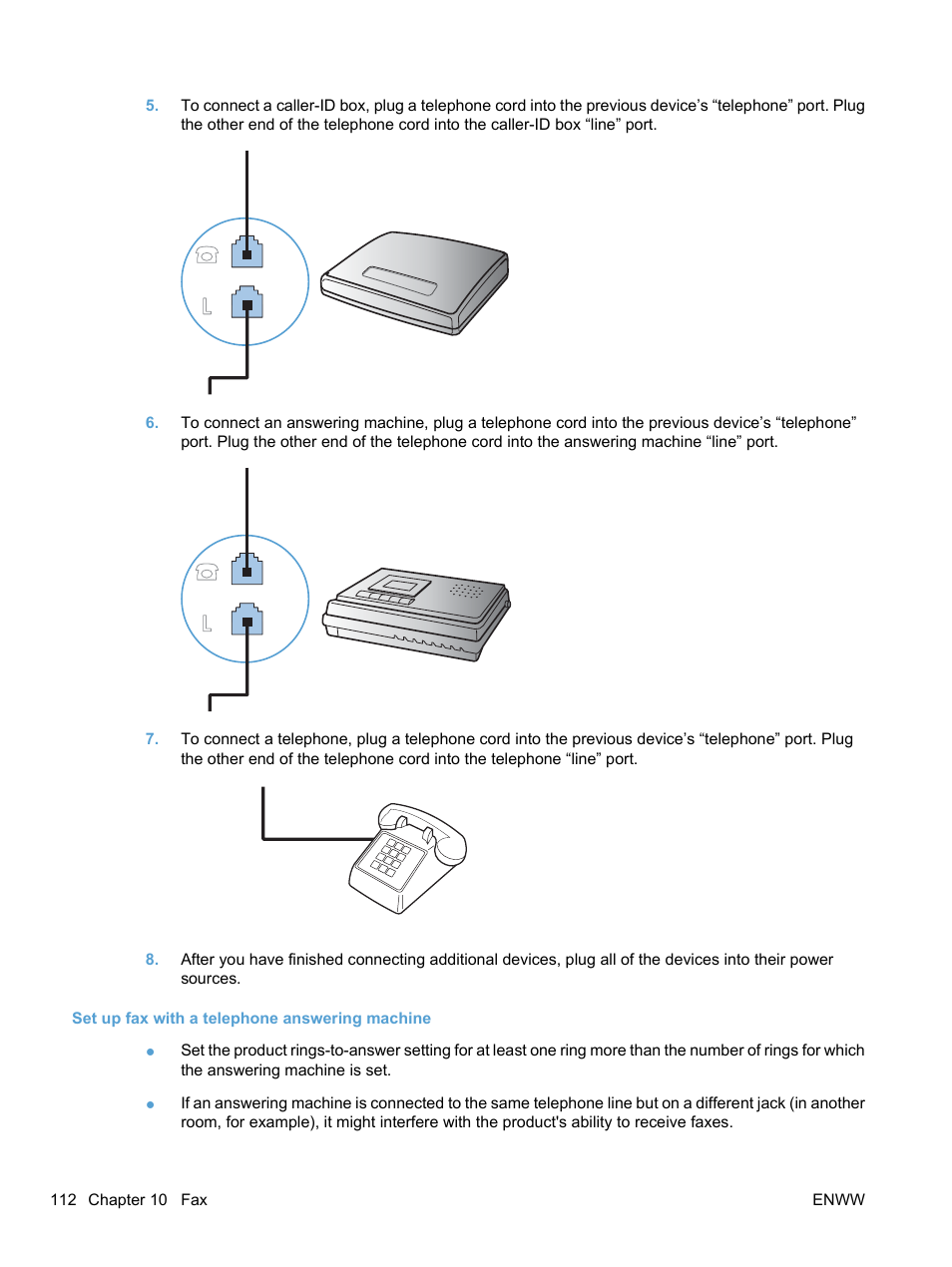 Set up fax with a telephone answering machine | HP LaserJet Pro M1536dnf MFP SERIES User Manual | Page 126 / 286