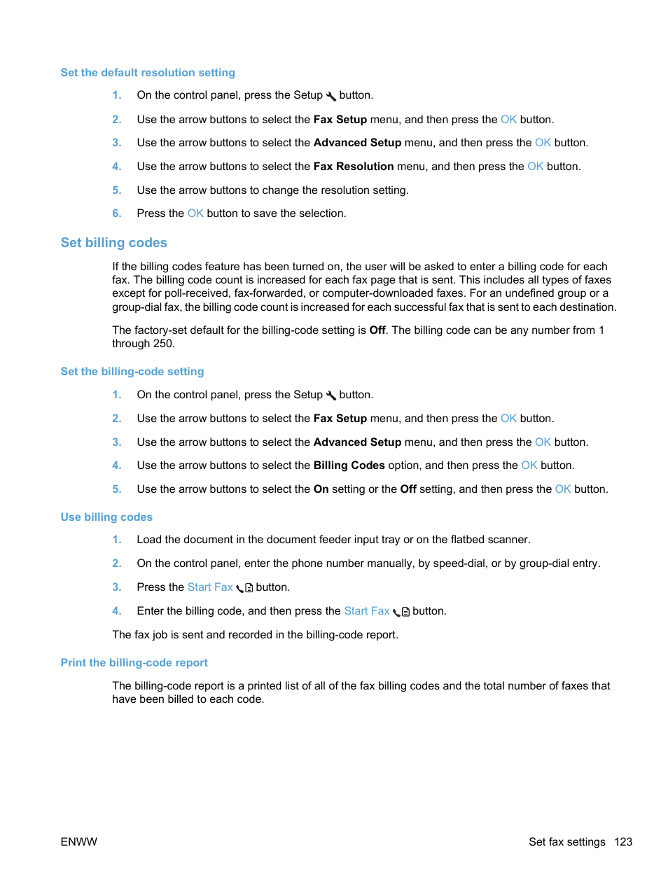 Set billing codes | HP LaserJet Pro M1536dnf MFP SERIES User Manual | Page 137 / 286