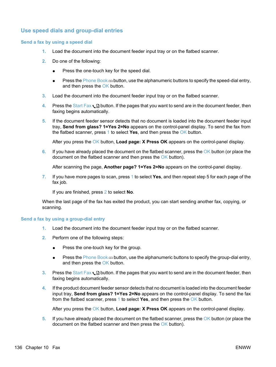 Use speed dials and group-dial entries, Send a fax by using a speed dial, Send a fax by using a group-dial entry | HP LaserJet Pro M1536dnf MFP SERIES User Manual | Page 150 / 286