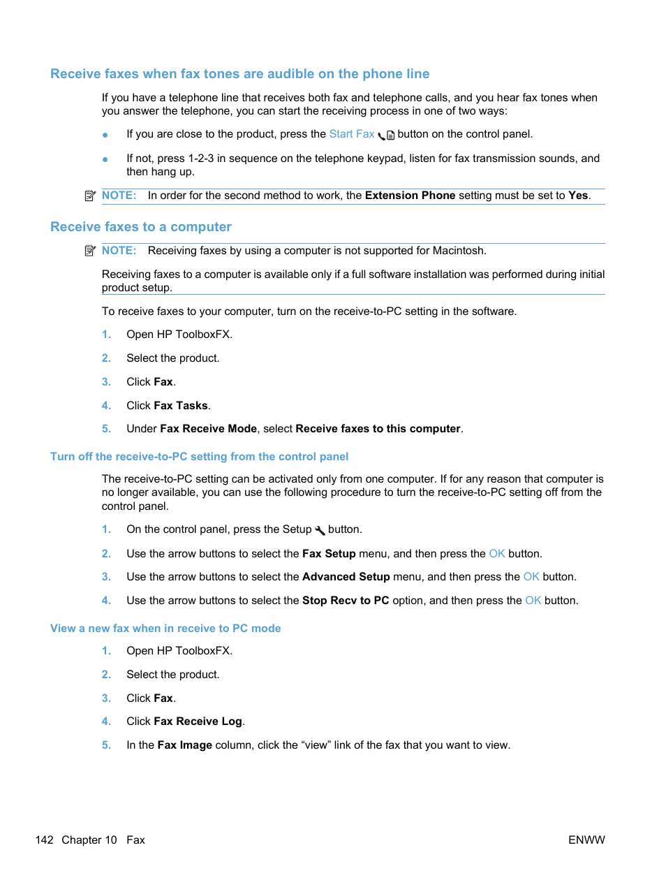 Receive faxes to a computer | HP LaserJet Pro M1536dnf MFP SERIES User Manual | Page 156 / 286