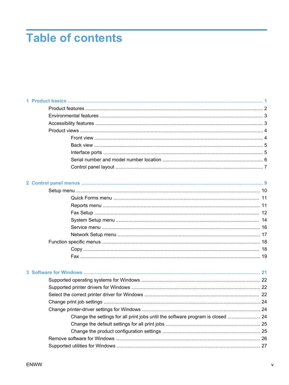 HP LaserJet Pro M1536dnf MFP SERIES User Manual | Page 7 / 286