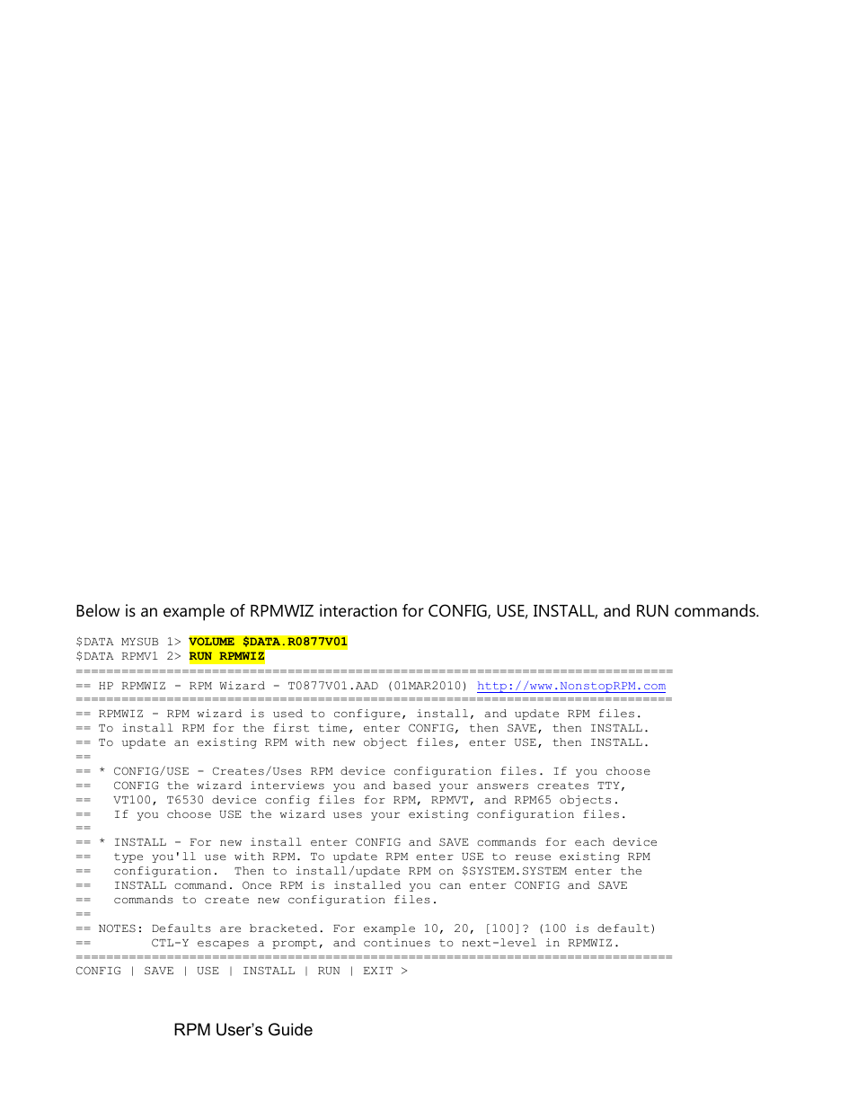 Installing nonstop rpm, Wizard - example, Wizard example | 2 installing nonstop rpm, 1 wizard - example | HP Integrity NonStop H-Series User Manual | Page 18 / 52