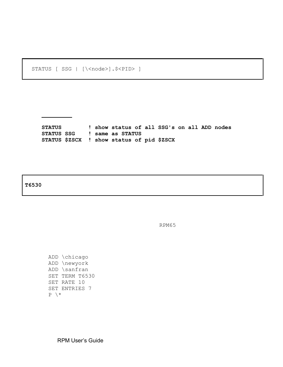 Status command, T6530 command, 8 status command | HP Integrity NonStop H-Series User Manual | Page 44 / 52