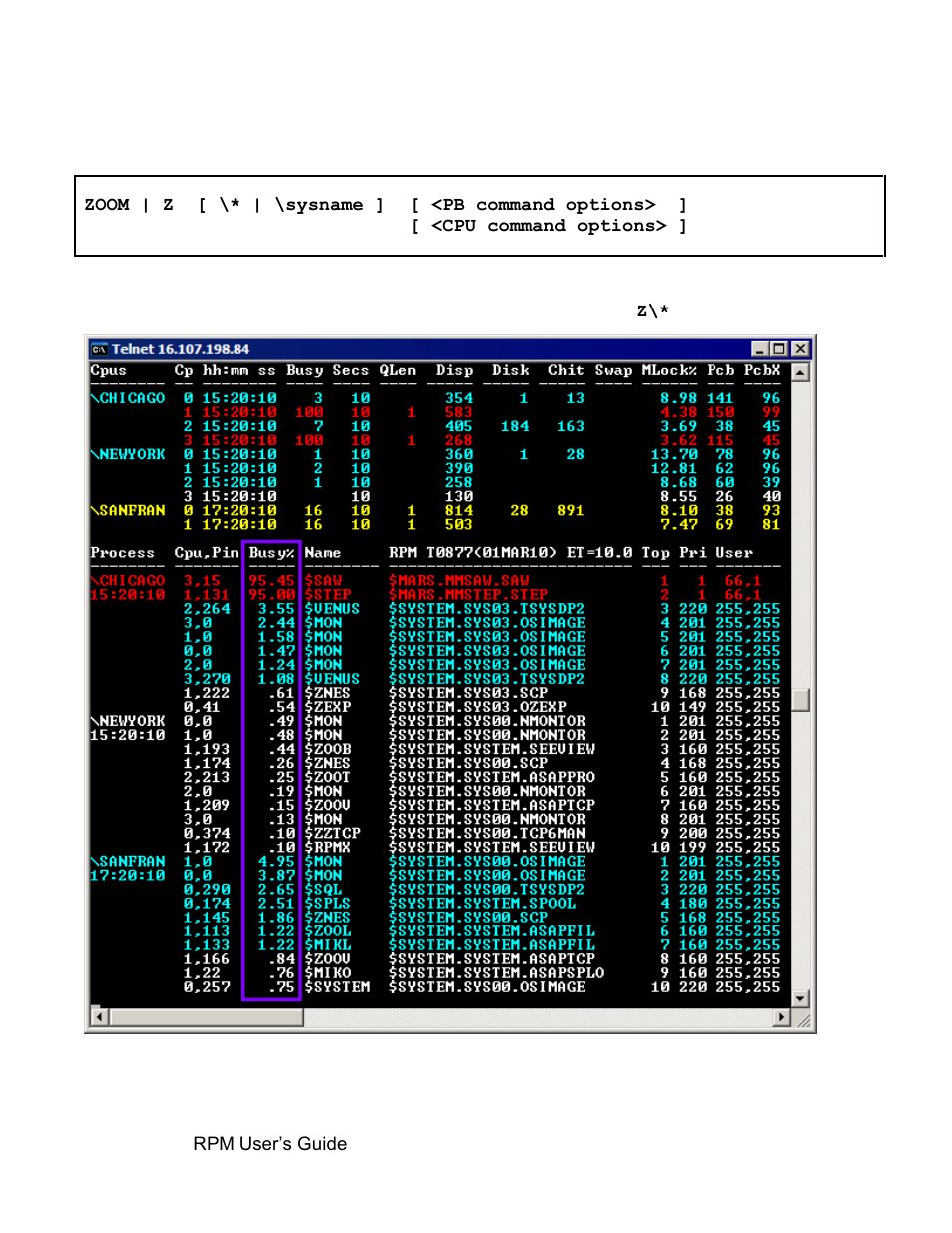 11 zoom command, Zoom command | HP Integrity NonStop H-Series User Manual | Page 46 / 52