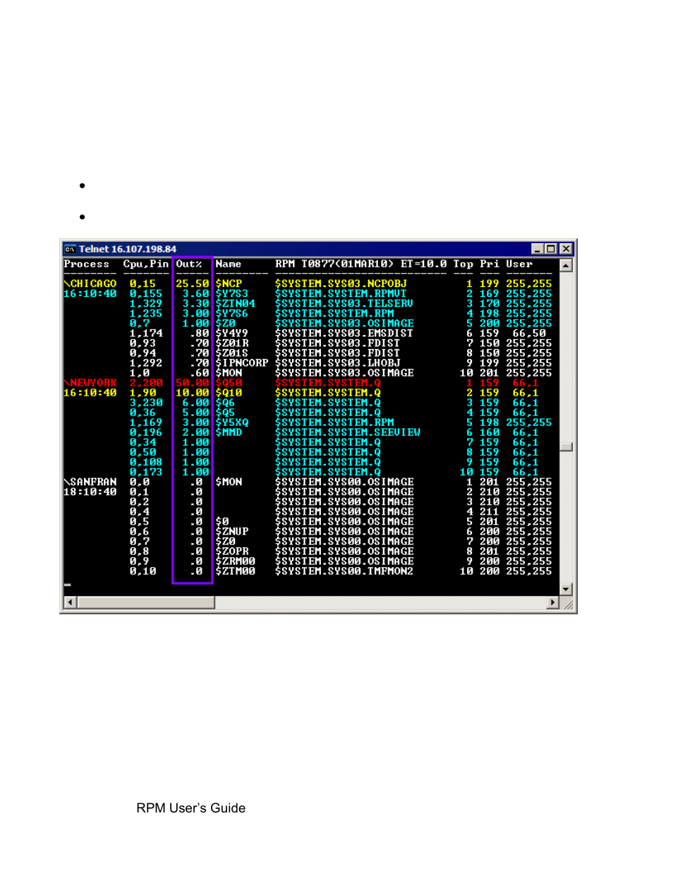 F. p \* byoutputs | HP Integrity NonStop H-Series User Manual | Page 51 / 52