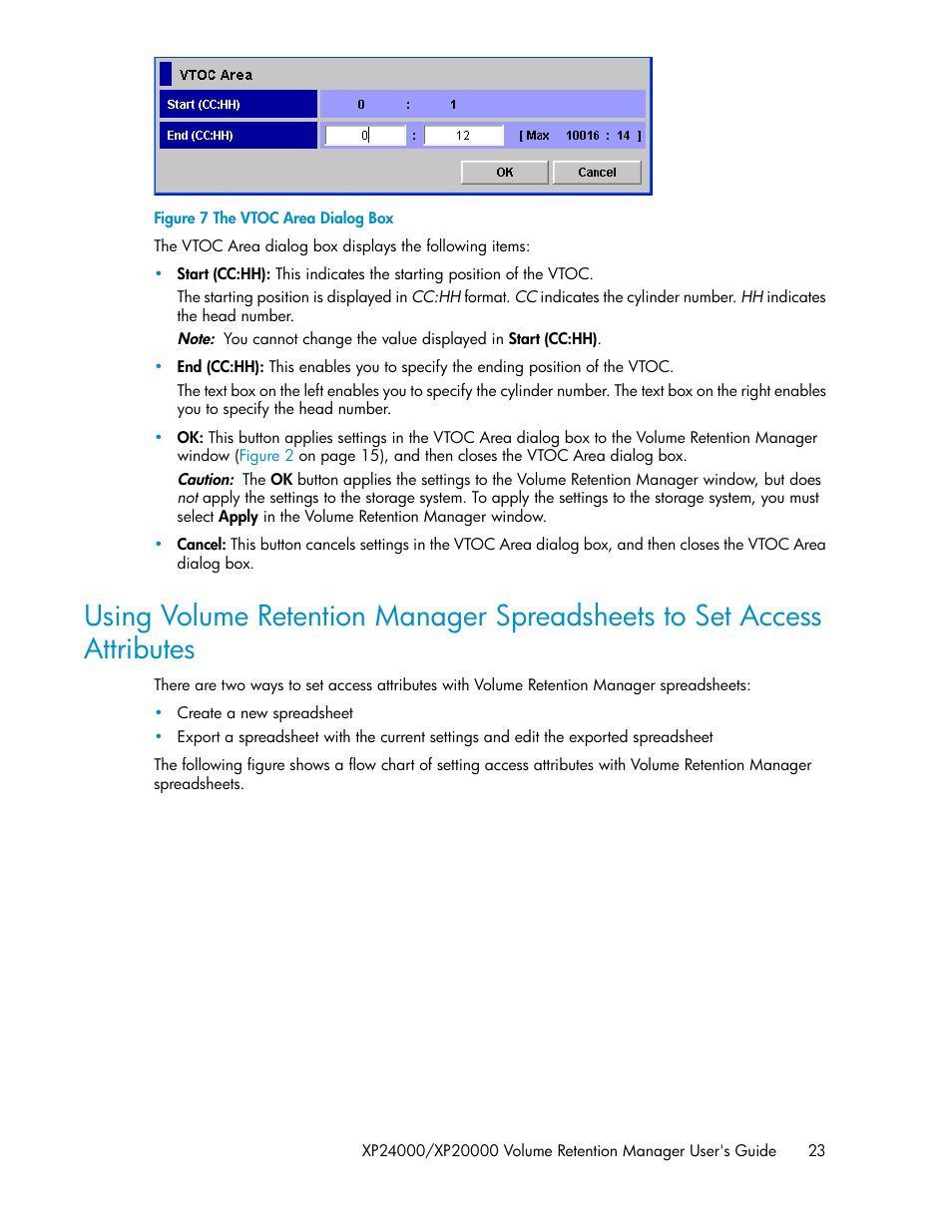 The vtoc area dialog box, Figure 7 | HP XP Array Manager Software User Manual | Page 23 / 44