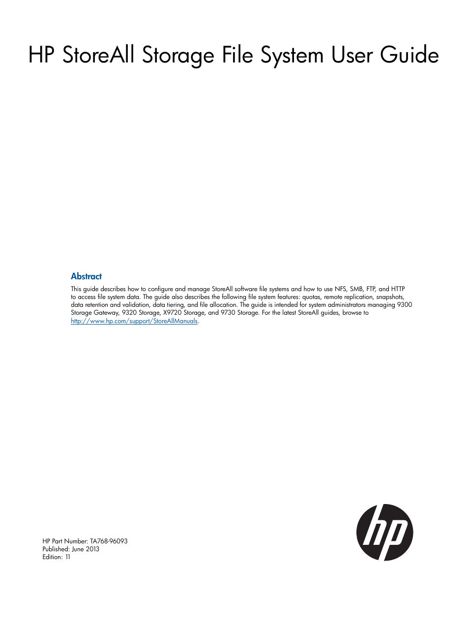 HP StoreAll Storage User Manual | 294 pages