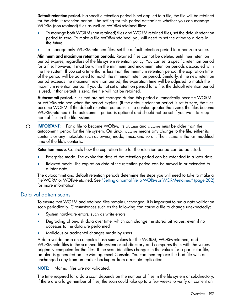 Data validation scans | HP StoreAll Storage User Manual | Page 197 / 294