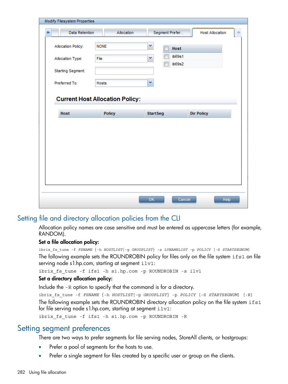 Setting segment preferences | HP StoreAll Storage User Manual | Page 282 / 294