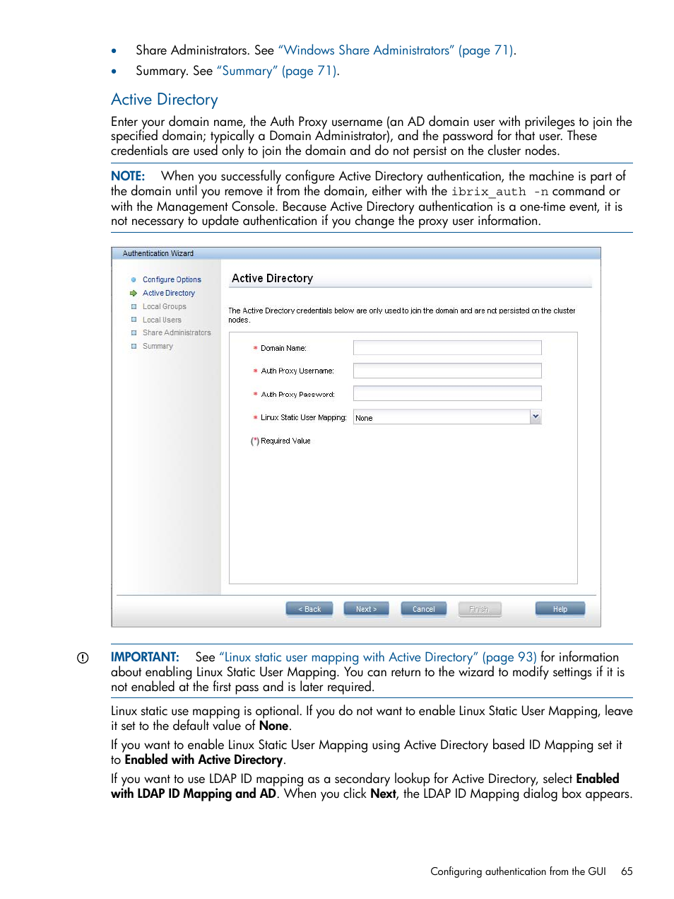 Active directory | HP StoreAll Storage User Manual | Page 65 / 294