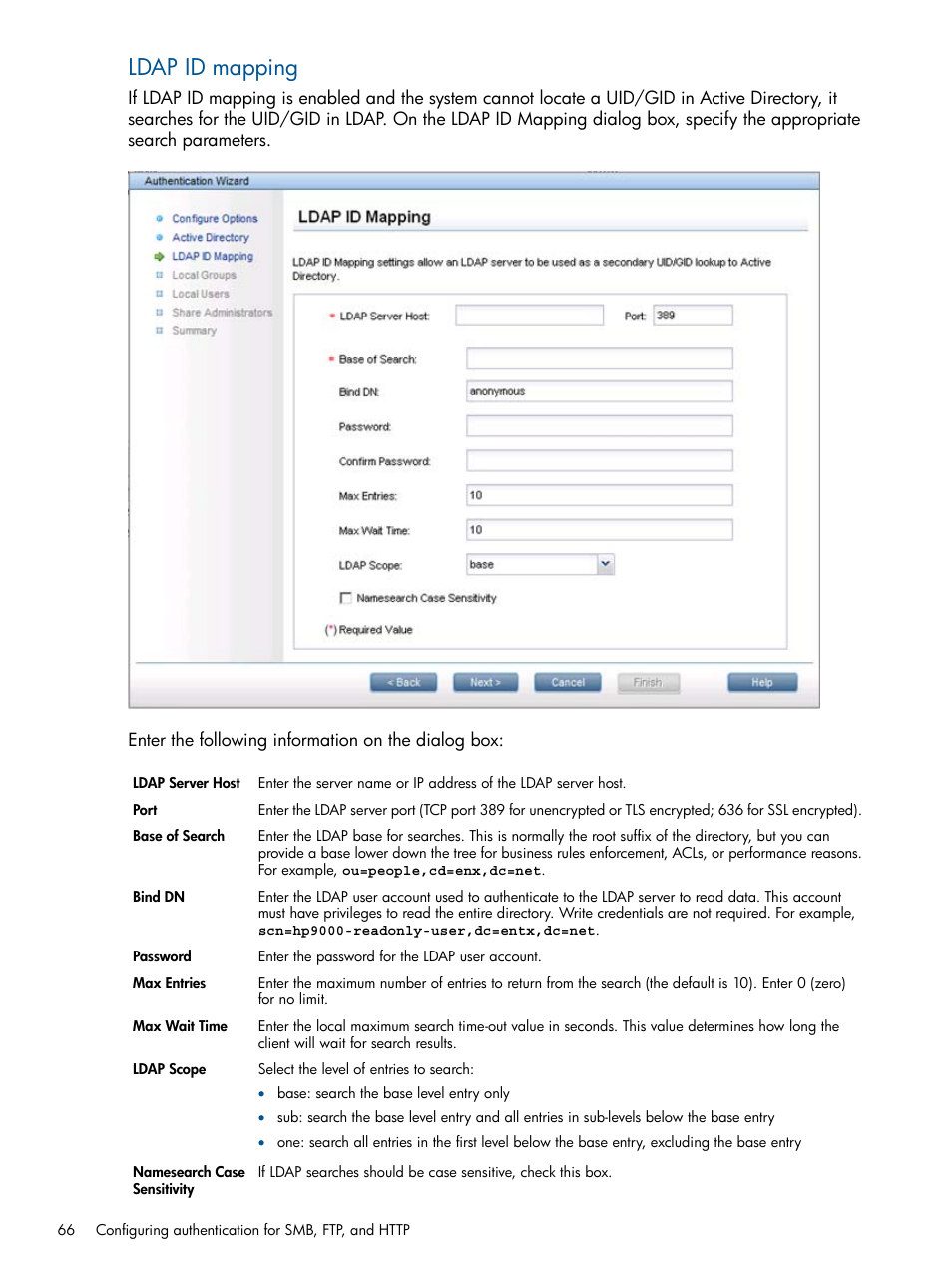 Ldap id mapping | HP StoreAll Storage User Manual | Page 66 / 294