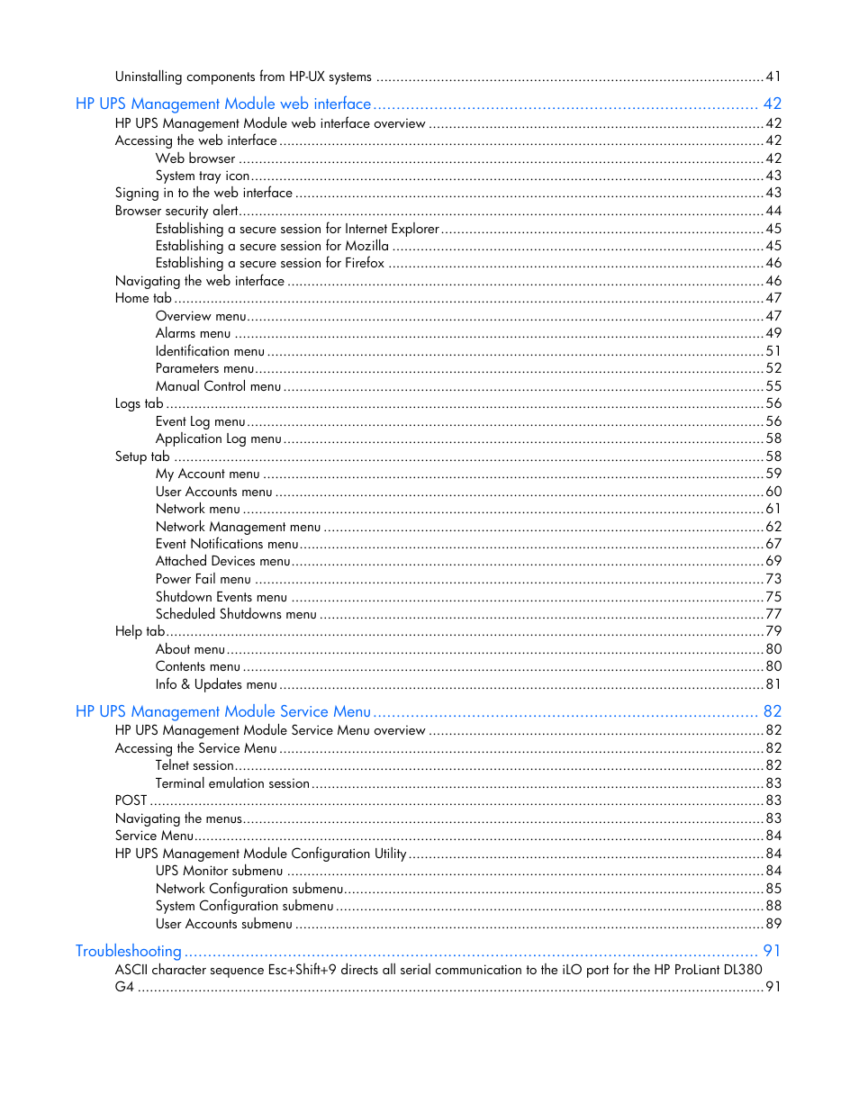 HP UPS Management Modules User Manual | Page 4 / 133