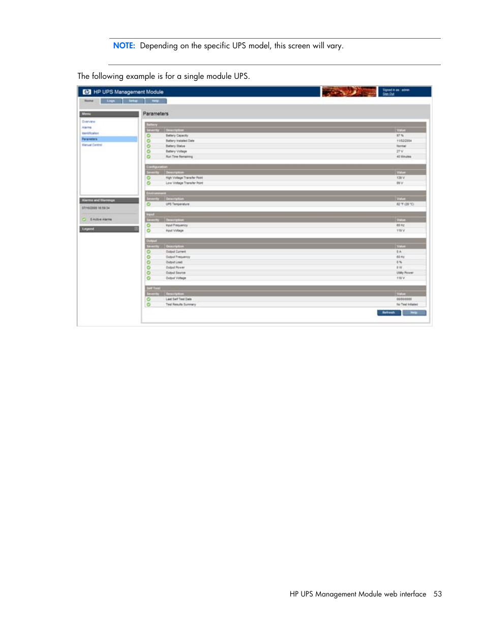 HP UPS Management Modules User Manual | Page 53 / 133