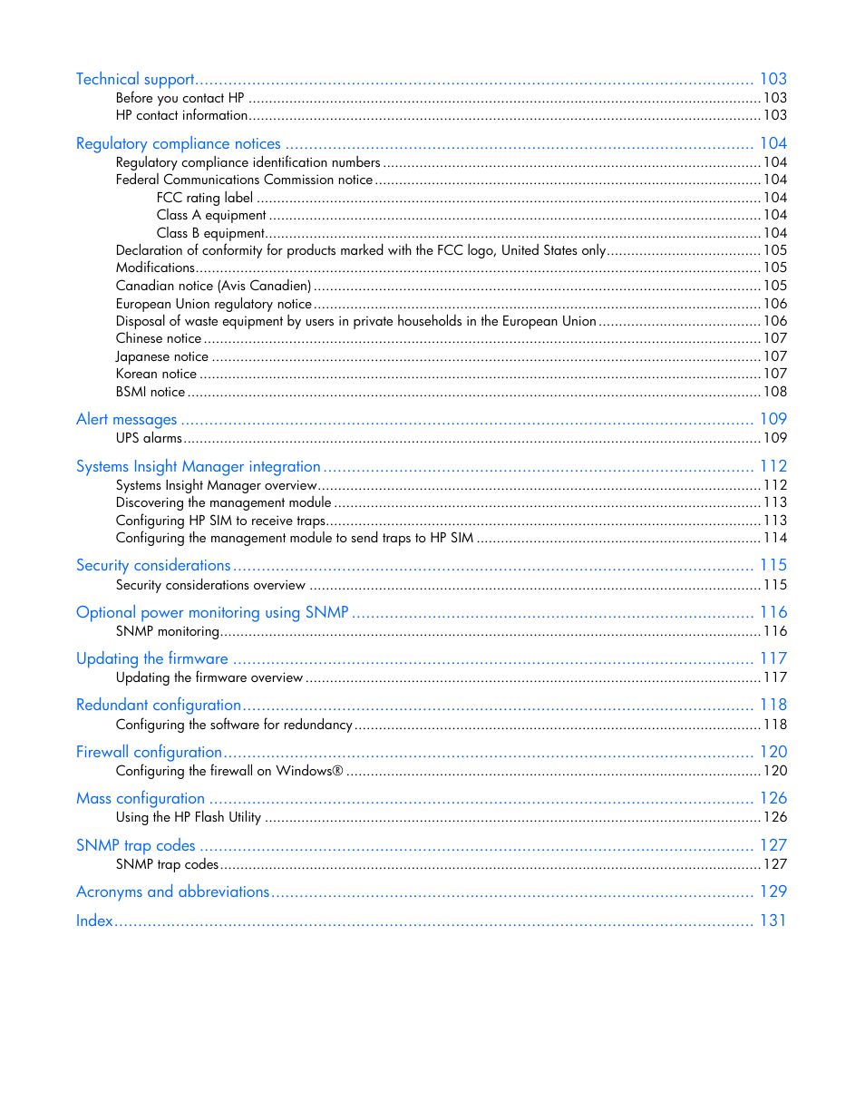 HP UPS Management Modules User Manual | Page 6 / 133