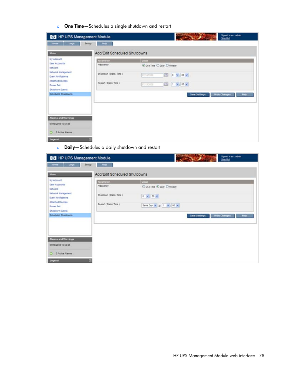 HP UPS Management Modules User Manual | Page 78 / 133