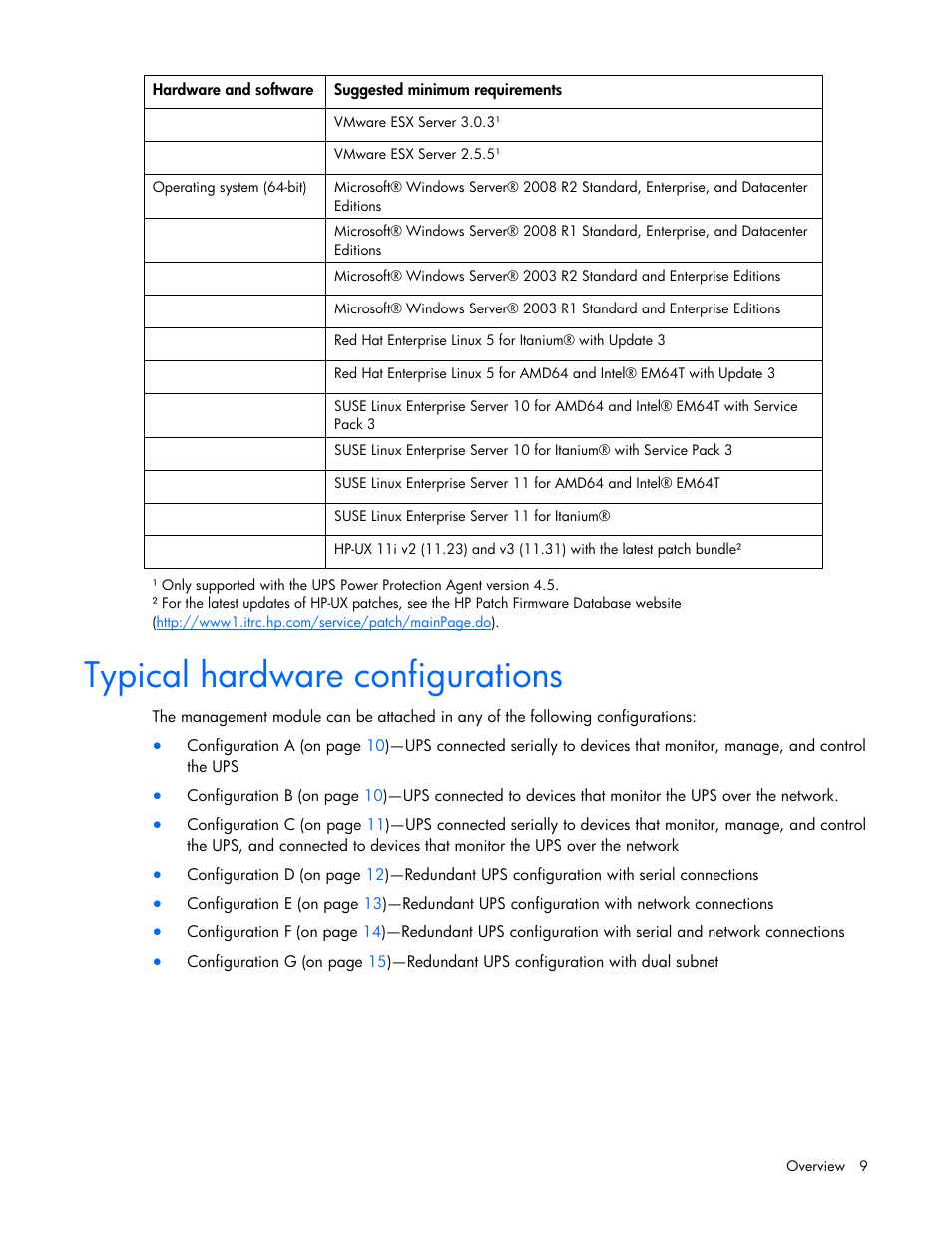 Typical hardware configurations | HP UPS Management Modules User Manual | Page 9 / 133