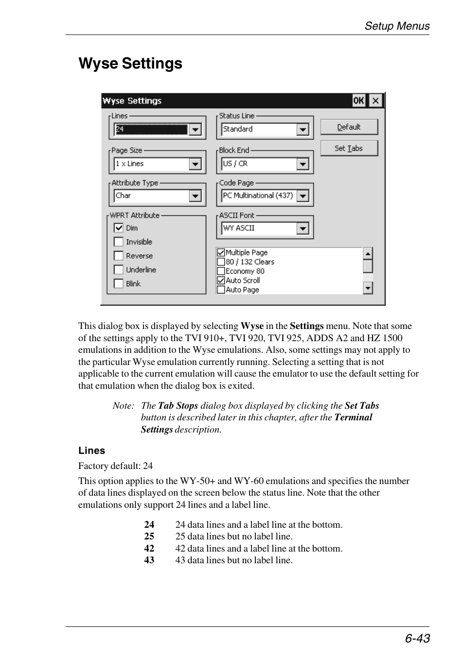 Wyse settings, Setup, Wyse settings -43 | HP Neoware e140 Thin Client User Manual | Page 127 / 484