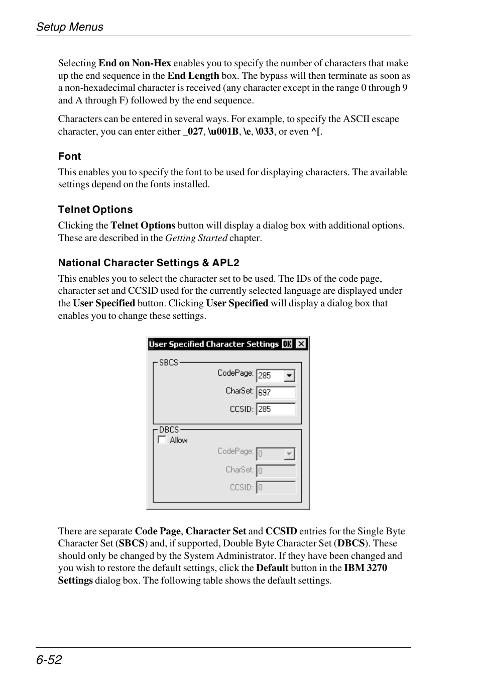 Preferred font, Font selection, National character settings | Ibm 3270 emulation | HP Neoware e140 Thin Client User Manual | Page 136 / 484