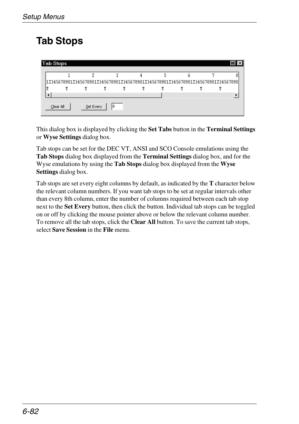 Tab stops, Set tabs, Tab stops -82 | HP Neoware e140 Thin Client User Manual | Page 166 / 484