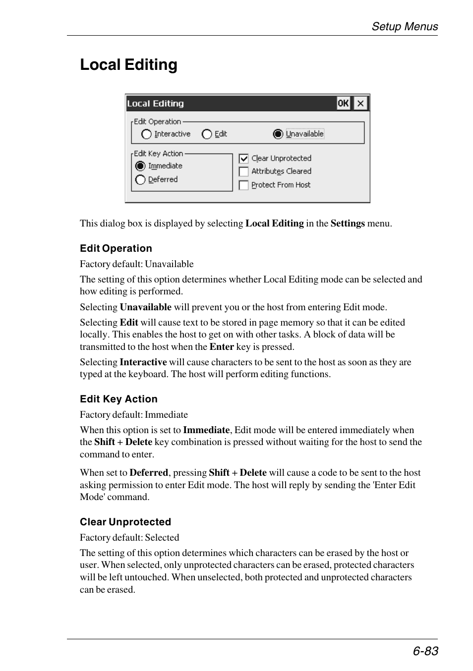 Local editing, Local editing settings, Local editing -83 | HP Neoware e140 Thin Client User Manual | Page 167 / 484