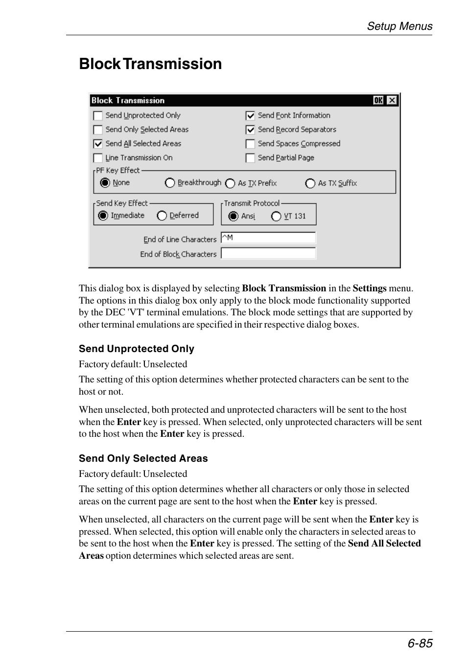 Block transmission, Settings, Block transmission -85 | HP Neoware e140 Thin Client User Manual | Page 169 / 484