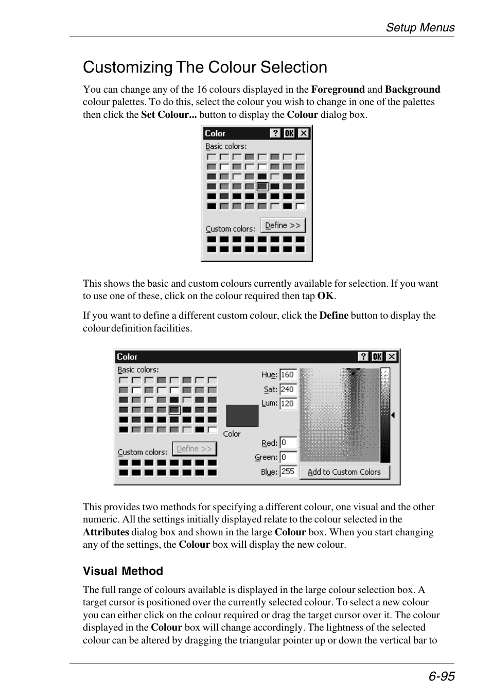 Customizing the colour selection | HP Neoware e140 Thin Client User Manual | Page 179 / 484