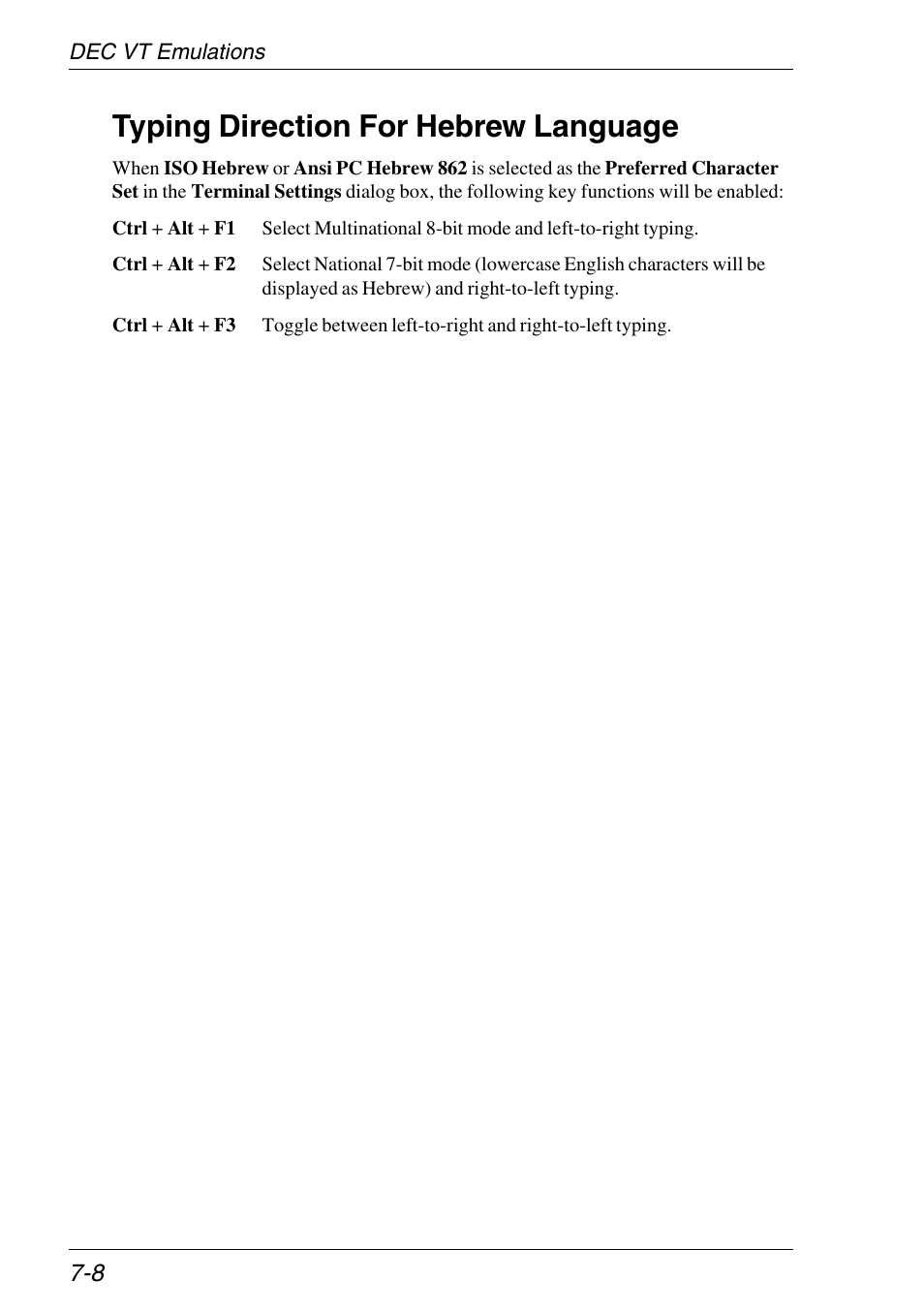 Typing direction for hebrew language, Typing direction for hebrew language -8 | HP Neoware e140 Thin Client User Manual | Page 200 / 484