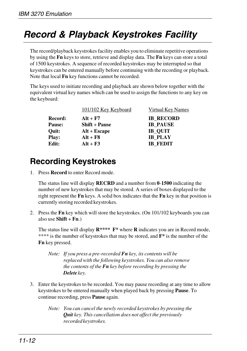 Record & playback keystrokes facility, Recording keystrokes, Record/playback keystrokes | Record & playback keystrokes facility -12, Recording keystrokes -12 | HP Neoware e140 Thin Client User Manual | Page 240 / 484